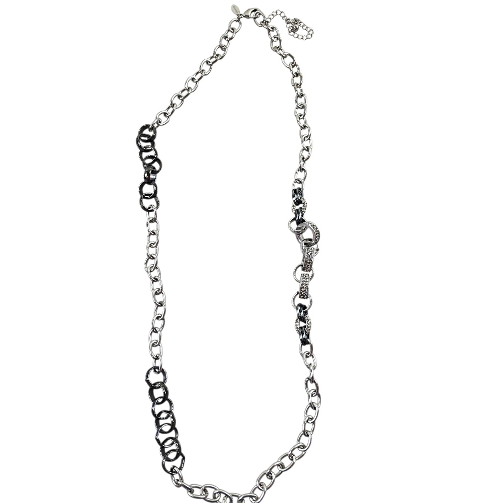 Chico's Vintage Silver Link Statement Necklace - image 1